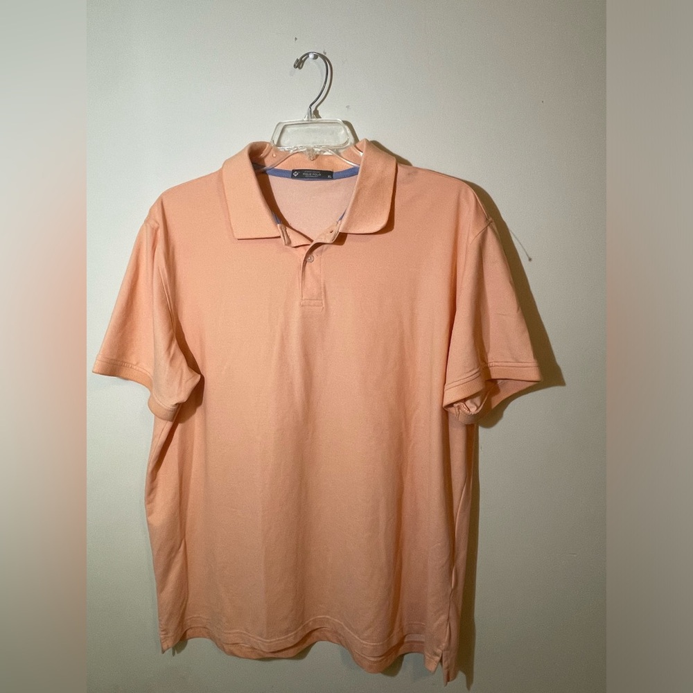 Pique Polo Men’s XLarge Stretch Cotton Polo Peach Short‎ Sleeve Great condition